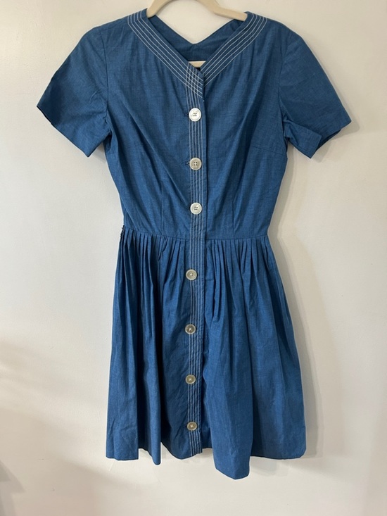 Dresses & Skirts - Vintage Dixie Deb Dress Women’s Handmade? Denim Blue Dress Western Full Skirt